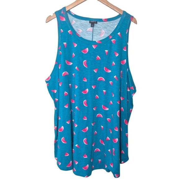 Torrid Blue Watermelon Tank Top Summer Plus Size 4X - Picture 2 of 5